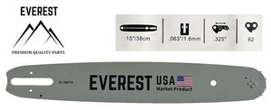 VODÍCÍ LIŠTA 15" .325 1,6mm 62ogn. EVEREST