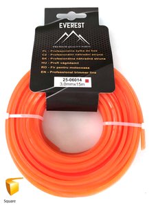 Žací struna univerzální čtvercová 3,0 mm x 15 M